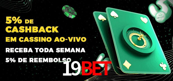 Promoções do cassino ao Vivo 19BET